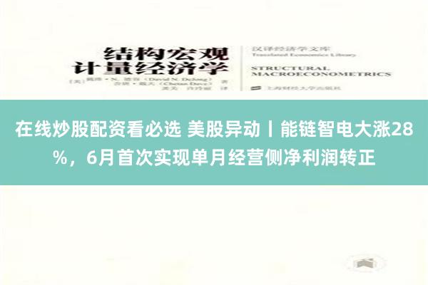 在线炒股配资看必选 美股异动丨能链智电大涨28%，6月首次实现单月经营侧净利润转正