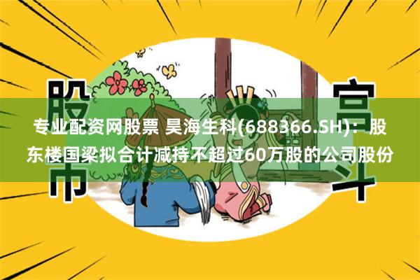 专业配资网股票 昊海生科(688366.SH)：股东楼国梁拟合计减持不超过60万股的公司股份