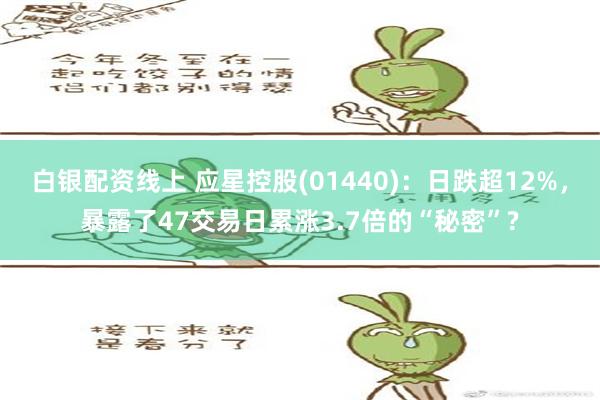 白银配资线上 应星控股(01440)：日跌超12%，暴露了47交易日累涨3.7倍的“秘密”?